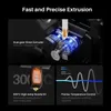 Close-up views of a 3D printer's extrusion system and nozzle, with diagrams illustrating features. Anteprima dell’immagine prodotto