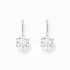 A pair of diamond earrings on a white background. Produktbild-Vorschau