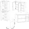 Technical drawings and dimensions of a bathroom furniture set. Produktbild-Vorschau