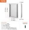 A diagram showing the dimensions of a stainless steel grill access door, with specifications and accessories listed below. Náhľad obrázku produktu