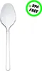 A clear plastic spoon is shown against a white background, with a green circular badge indicating "BPA FREE" in the upper right corner. Produktbild-Vorschau