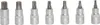 A set of seven Torx socket bits arranged in a line against a white background. Anteprima dell’immagine prodotto