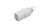 A white USB charger adapter with two USB-C ports and one USB-A port. Náhled obrázku produktu