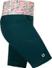 Dunkelgrüne Sansa Shorts von Ocun mit buntem; gemustertem Bund; geeignet für Damen zum Klettern und Bouldern. Náhľad obrázku produktu
