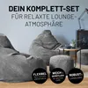 Lumaland Gaming-Sitzsack Cord Set 350l grau + Hocker 50l Produktbild-Vorschau 4
