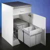 WESCO Poubelle encastrable Double Master 2x16ltr. gris alu Voir les images du produit 3
