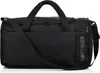 A black duffel bag with a shoulder strap and handles, placed on a white background. Náhľad obrázku produktu