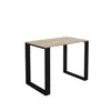 A product image of a table with a wooden top and black legs, isolated on a white background. Náhled obrázku produktu