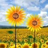 2er Set Sonnenblumen-Windspiel aus Metall – 160 cm hoch, Ø Produktbild-Vorschau 3