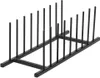 A black metal dish rack with multiple slots. Produktbild-Vorschau