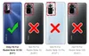 A collage of four phone images, showing compatibility and incompatibility with screen protectors. Podgląd zdjęcia produktu