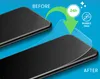 A 'before and after' comparison showing a cracked phone screen being replaced with a protective film. Produktbild-Vorschau