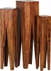 WOHNLING Sheesham Massivholz Blumentisch 3er Set Satztisch Produktbild-Vorschau 4