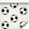 Vlies Tapete - Fotbal - Symetrické černobílé fotbalové míče Náhled obrázku produktu 2
