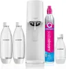 A SodaStream Terra soda maker with two bottles and a CO2 cylinder are displayed against a white background. Produktbild-Vorschau