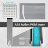 Diagram showing the features and materials of a showerhead. Produktbild-Vorschau
