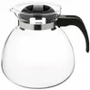 A clear glass coffee pot with a black lid and handle, isolated on a white background. Náhľad obrázku produktu