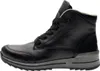 A side view of a black leather boot with a gray sole. Anteprima dell’immagine prodotto