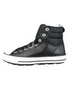 A side view of a black high-top sneaker boot. Produktbild-Vorschau
