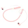 A pair of pink neckband earphones is displayed against a white background. Náhled obrázku produktu