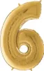 Palloncino gonfiabile numero 6 oro 66 cm Anteprima dell’immagine prodotto 1