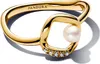 PANDORA Essence Damenring mit Perle und Zirkonia, IP Gold Produktbild-Vorschau 3
