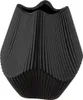 Gilde Vase, "Lamellen", Keramik, schwarz, VE 2, L. 15 cm, Voir les images du produit 2