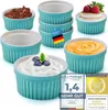 Dimono® 8er Set Dessertschalen Keramik 170ml Türkis – Runde Produktbild-Vorschau 1