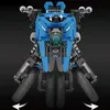 23009 - blaues Motorrad (Mould King) Klemmbausteine Produktbild-Vorschau 2