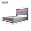 A diagram of a bed with dimensions and LED lighting. Produktbild-Vorschau