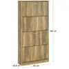 A tall, narrow shoe cabinet with four doors, shown from the front. Náhľad obrázku produktu
