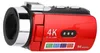 A red camcorder with silver accents is shown from a diagonal angle. Podgląd zdjęcia produktu