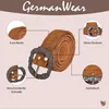 Feature-Ansicht des traditionellen Herrengürtels in Kastanienbraun mit klassischer Metallschnalle, echtem Rindsleder und deutscher Handwerkskunst. Ein vielseitiges, langlebiges und stilvolles Accessoire. Produktbild-Vorschau