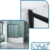 A collage showing a shower enclosure for a bathtub and a close-up of its frame. Produktbild-Vorschau