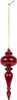 A red glass Christmas ornament hangs from a gold string against a white background. Produktbild-Vorschau