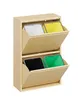 A multi-compartment trash bin with open flaps, showing different colored liners inside. Produktbild-Vorschau