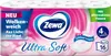 A package of Zewa Ultra Soft toilet paper with pink and blue branding. Produktbild-Vorschau