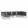 vidaXL 6-tlg. Garten-Lounge-Set mit Kissen Weiß Stahl -  Produktbild-Vorschau 14