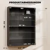 BROTTAR Wandvitrine Schwarz mit Glastüren, 6 verstellbaren Produktbild-Vorschau 2