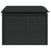 CLORIS Gartenhocker mit Kissen Schwarz 55x55x37 cm Poly Produktbild-Vorschau 5