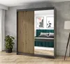 Schwebetürenschrank 160 cm Schwarz mit Spiegel – Produktbild-Vorschau 1