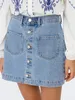 ONLY Jeansrock mit Knopfleiste und aufgesetzten Taschen Produktbild-Vorschau 6