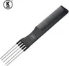 Pettine per cotonare K-Pro - Pettine da parrucchiere nero Anteprima dell’immagine prodotto 5
