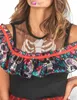 Tag der Toten Kleid Halloween-Kostüm für Damen rot-schwarz Produktbild-Vorschau 2