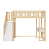 A loft bed with stairs and a desk, shown against a white background. Náhled obrázku produktu