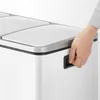 Kosz na śmieci metalowy trzykomorowy biały Podgląd zdjęcia produktu 10