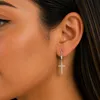 Aretes de aro brillantes para mujer, fabricados en plata de Vista previa de la imagen del producto 2
