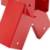 A close-up view of red metal corner brackets with pre-drilled holes. Produktbild-Vorschau