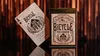 A Bicycle Bourbon playing card deck and one card are displayed on a reflective surface with a blurred background of vertical lines. Náhľad obrázku produktu