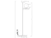 A technical drawing of a floor lamp with dimensions. Produktbild-Vorschau
